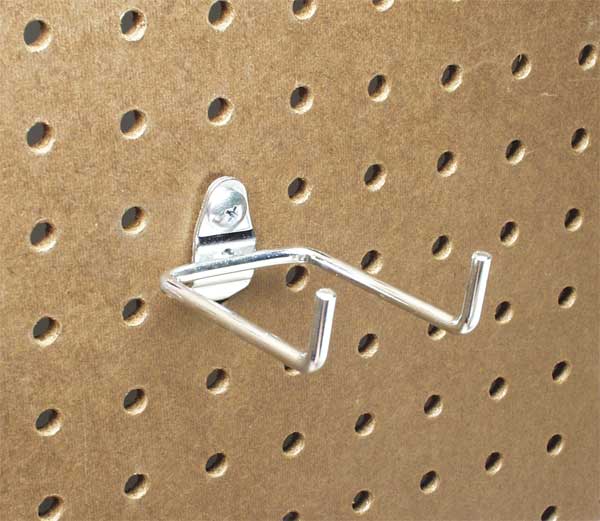 2-3/4 In. Double Rod 80 Degree Bend Steel Pegboard Hook for 1/8 In. and 1/4 In. Pegboard 10 Pack