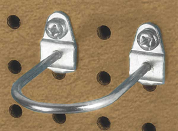 1-3/4 In. I.D. Steel Double Mount U-Shape Pegboard Hook for 1/8 In. and 1/4 In. Pegboard 5 Pack