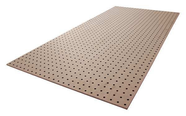 Round Hole Pegboard,  24 in H x 48 in W x 1/4 in D,  2 Panels