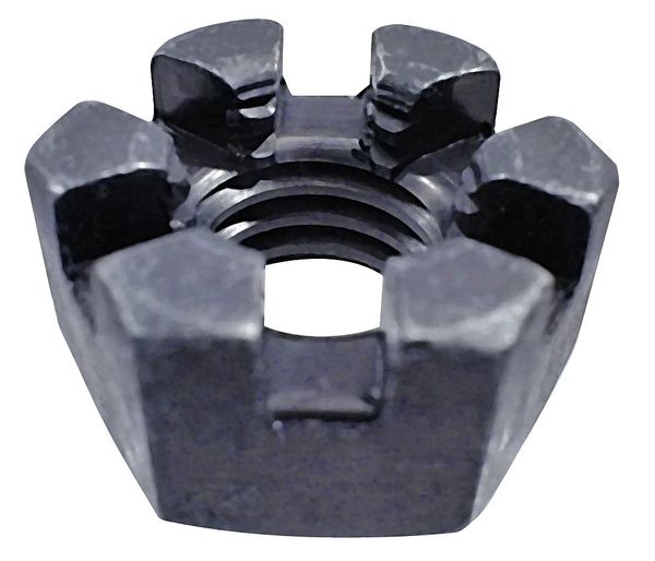 7/8"-14 Grade 5 Zinc Plated Finish Steel Round Slotted Castle Nut,  10 pk.