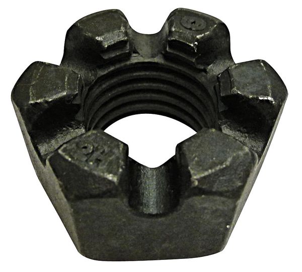 5/8"-11 Grade 2H Plain Finish Steel Round Slotted Castle Nut,  25 pk.