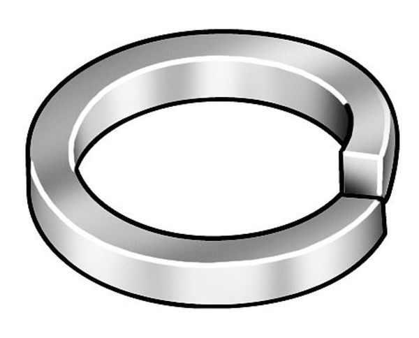 Split Lock Washer,  Fits Bolt Size 3/8 in Steel,  Plain Finish,  100 PK