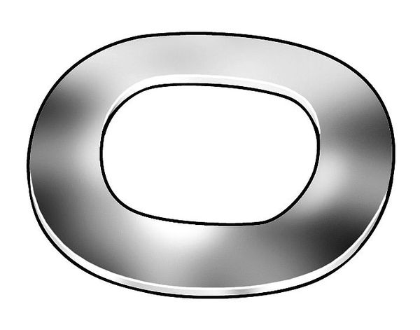 Wave Washer,  Fits Bolt Size 3/8 in 18-8 Stainless Steel,  Passivated Finish,  25 PK