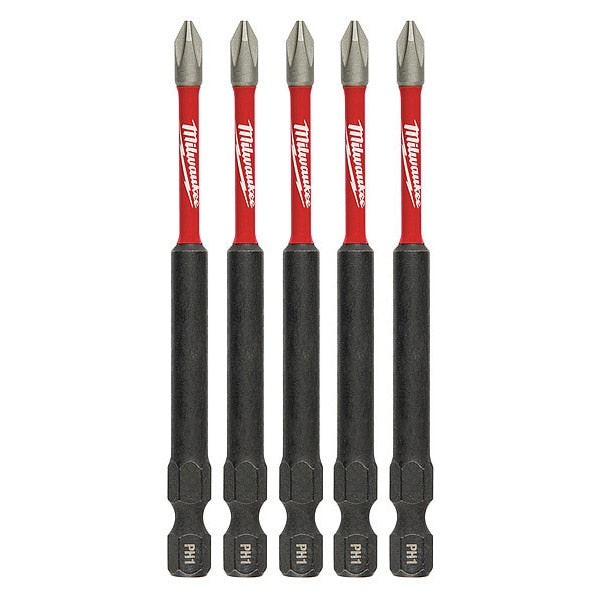 3-1/2 in. Phillips #1 SHOCKWAVE Impact Duty Power Bit (5 pk)