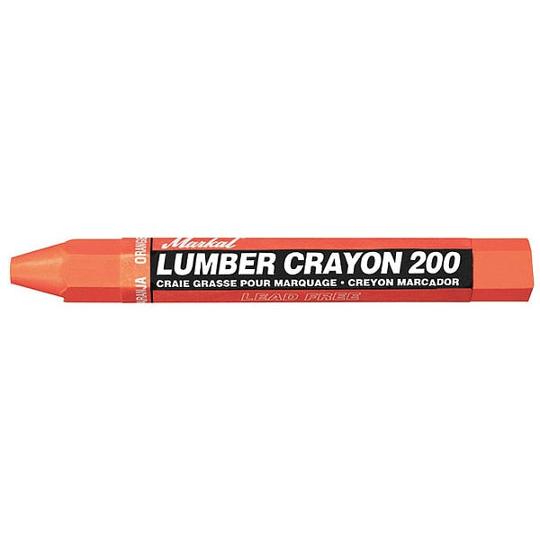 Lumber Crayon, Orange, Wax, PK12