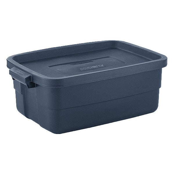 10 gal Storage Tote,  Dark Indigo Metallic,  Plastic,  23 7/8 in L x 15 7/8 in W x 8 7/8 in H