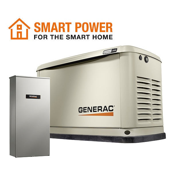 Generac Standby Generator,  Liquid Propane/Natural Gas,  Single Phase,  120V AC/240V AC