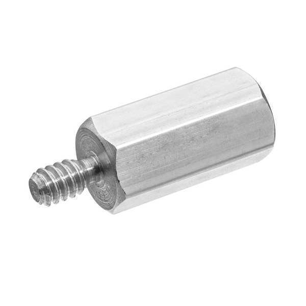 Hex Standoff,  1/4"-20 Thrd Sz,  1/8 in L,  1/2 in Thrd L Brass Zinc Plated,  1/2" Hex W