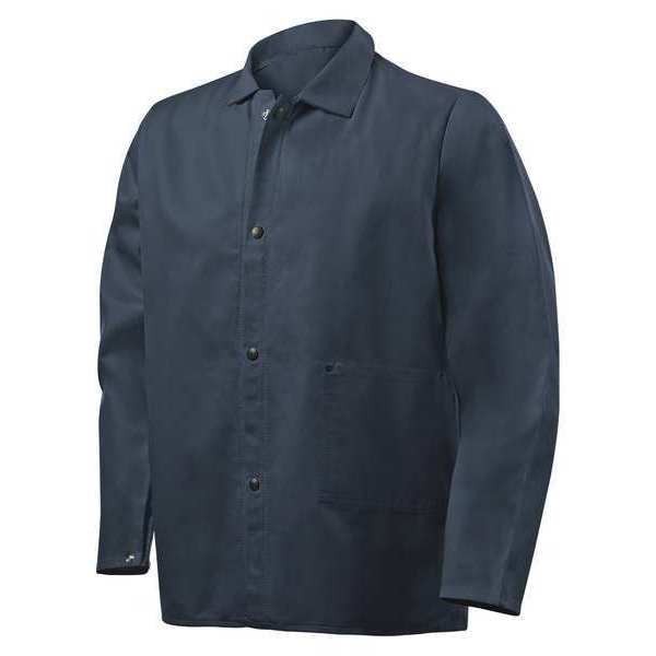 Cotton Jacket, Flame Resist, 30", Blue, XL