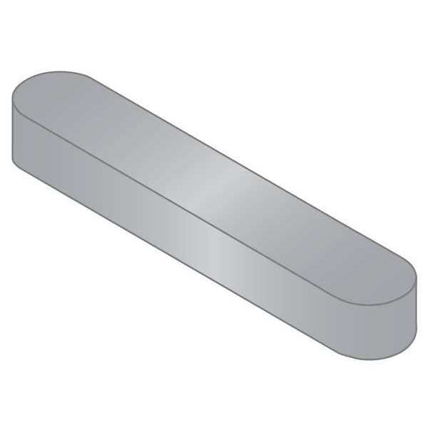 Undersized Machine Key,  Round End,  Stainless Steel,  Plain,  25 mm L,  8 x 7 mm Sq