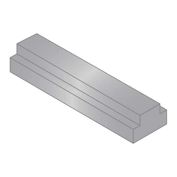 Step Key Stock 2,  3/16 in Top W,  3/32 in Top Step H,  1/4 in Bottom W,  3/32 in Lower Step H