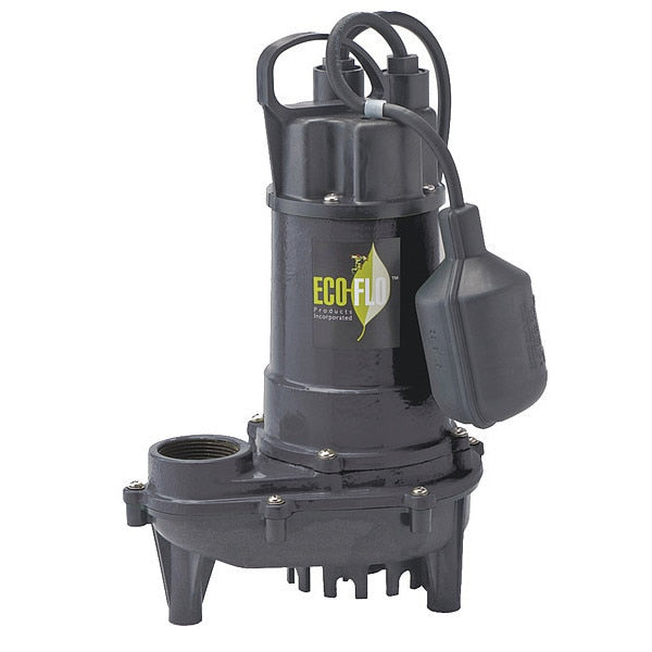 Cast Iron Sump Pump, WdeAngle Swtch 1/2HP