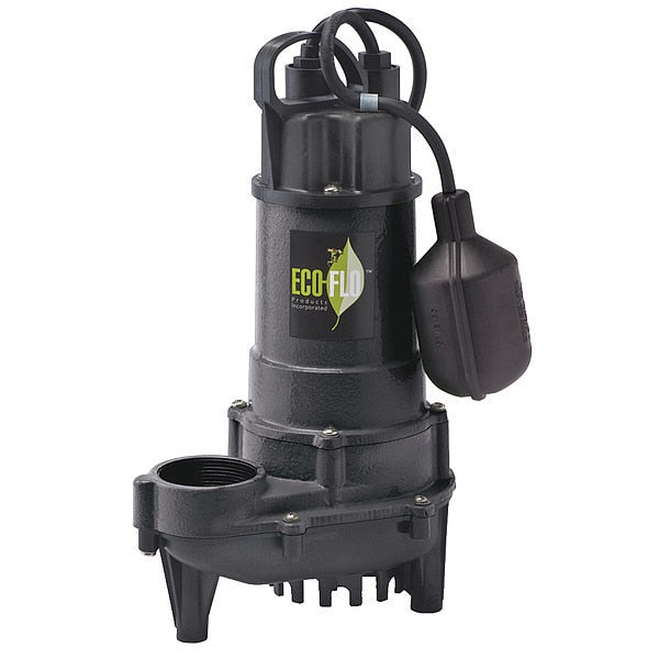 Cast Iron Sump Pump, WdeAngle Swtch 3/4HP