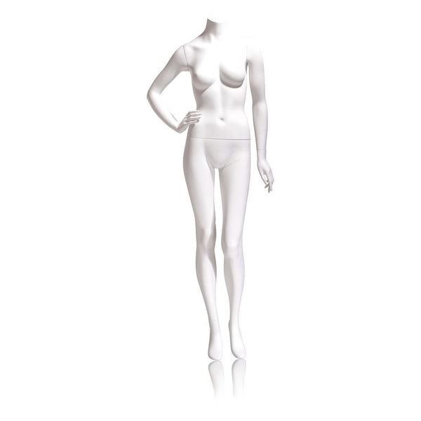 Mondo Mannequins Eve White Headless Female Mannequin, Pose 1 W/ base