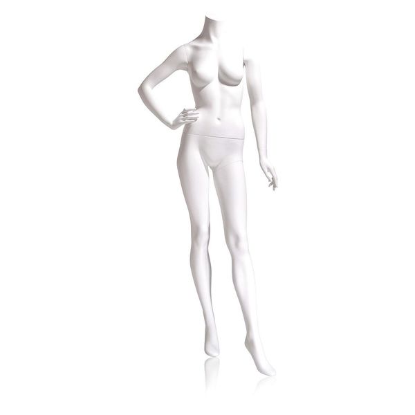 Mondo Mannequins Eve White Headless Female Mannequin, Pose 2 W/ base