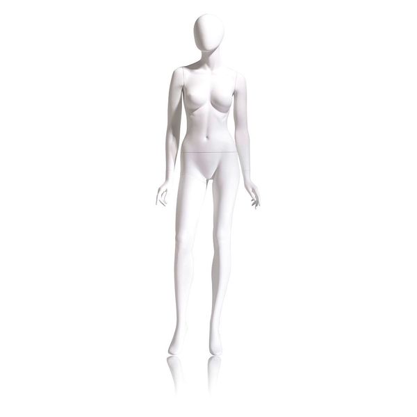 Mondo Mannequins Eve White Oval Head Female Mannequin, Pose 4 W/ base