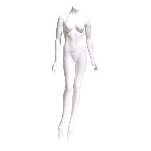 Mondo Mannequins Eve White Headless Female Mannequin, Pose 5 W/ base