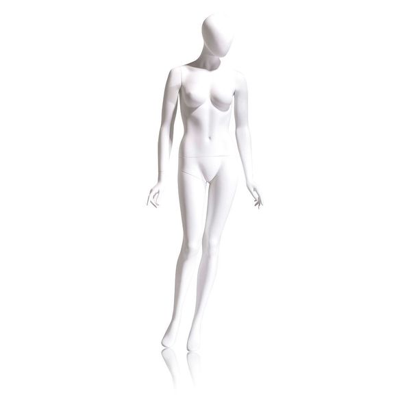 Mondo Mannequins Eve White Oval Head Female Mannequin, Pose 5 W/ base