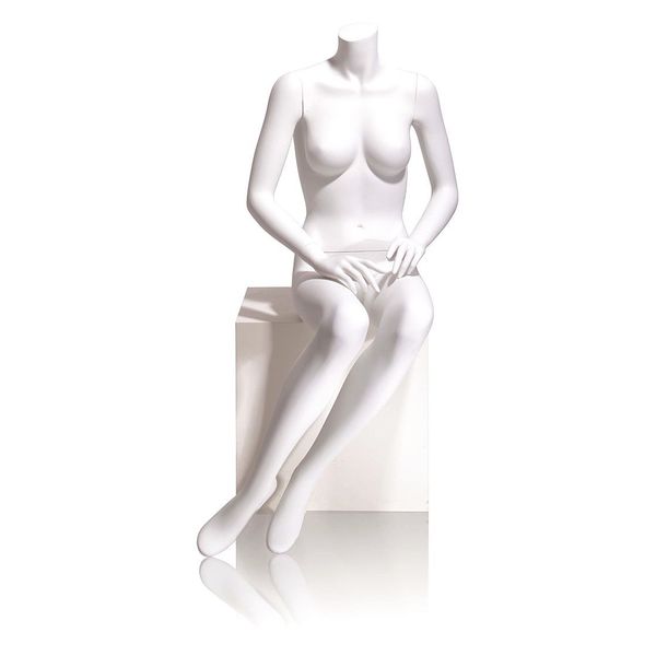 Mondo Mannequins Eve White Headless Female Mannequin, Pose 6 W/ base