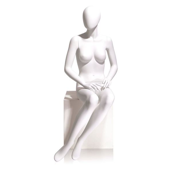 Mondo Mannequins Eve White Oval Head Female Mannequin, Pose 6 W/ base