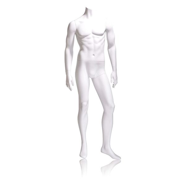 Mondo Mannequins Gene White Male Headless Mannequin, Pose 2 W/ base