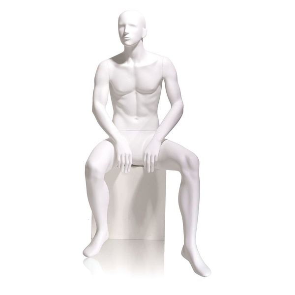 Mondo Mannequins Gene White Male Abstract Mannequin, Pose 5 W/ base