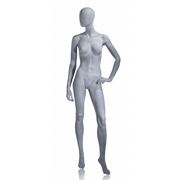 Mondo Mannequins Slate Foundry Grey Female Mannequin, Oval Head, Pose 5