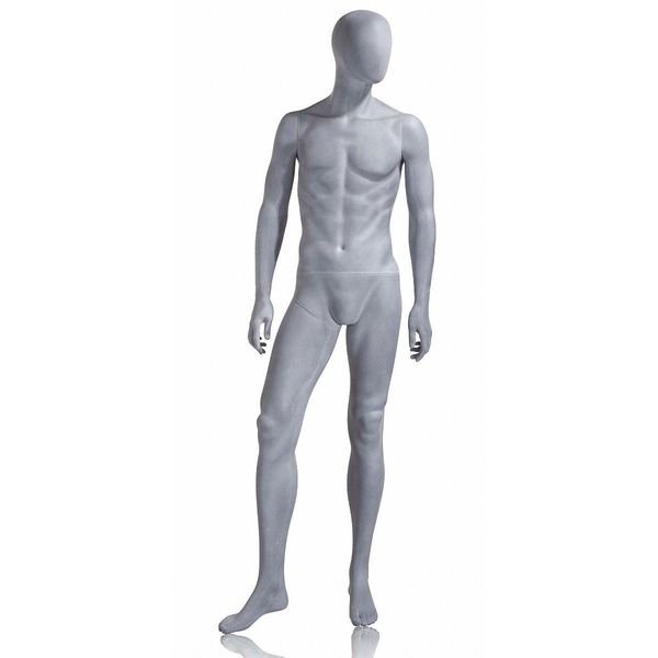 Mondo Mannequins Slate Foundry Grey Male Mannequin, Oval Head, Pose 2