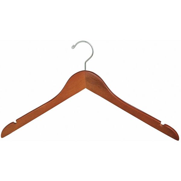 Flat Wood Hanger, Teak No Bar, PK100