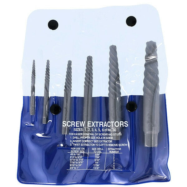 Screw Extractor 6pc Set 800 Chicago-Latrobe #1 - #6