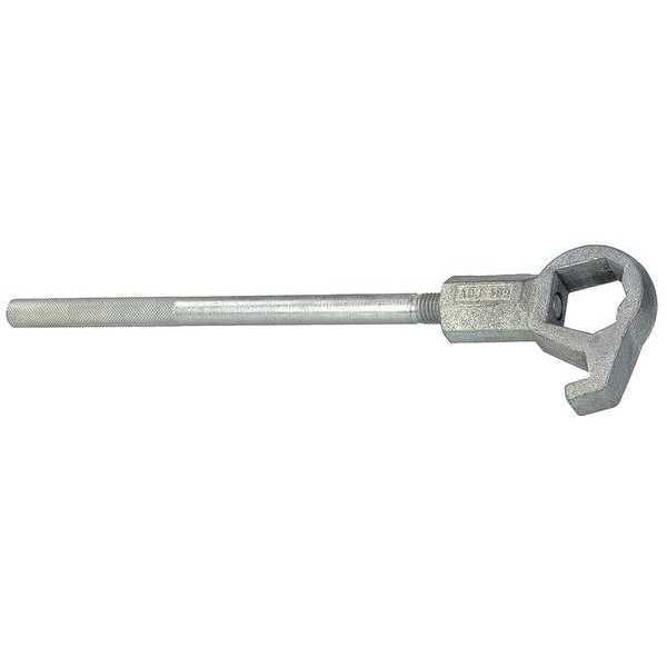 Adjustable Hydrant Wrench,  Hex,  16.56 in Length,  Fits 1 1/2 in to 3 in Nut,  Iron Handle and Head