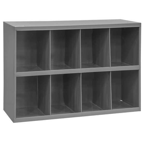 Prime Cold Rolled Steel Pigeonhole Bin Unit,  12 in D x 23 7/8 in H x 33 3/4 in W,  2 Shelves,  Gray