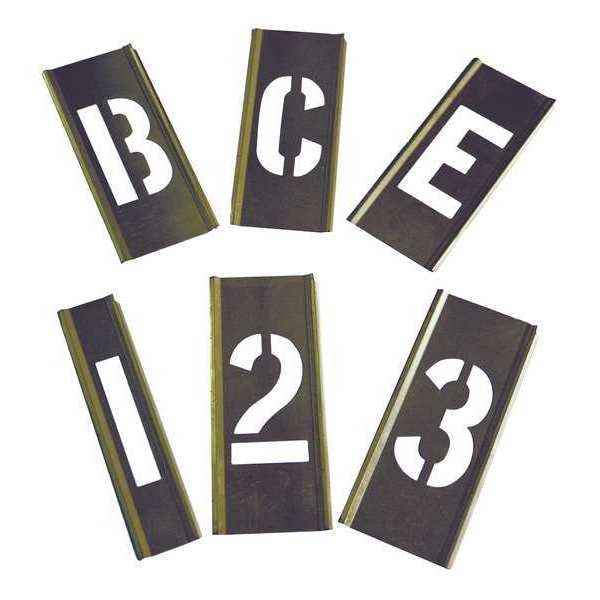 Interlocking Stencil, Numb&Letters, Brass,  6A231