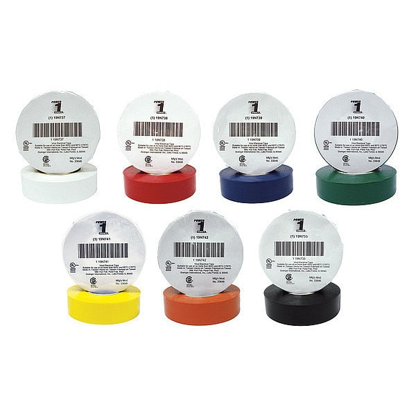Electrical Tape,  7 mil,  66 ft.,  Assorted Colors