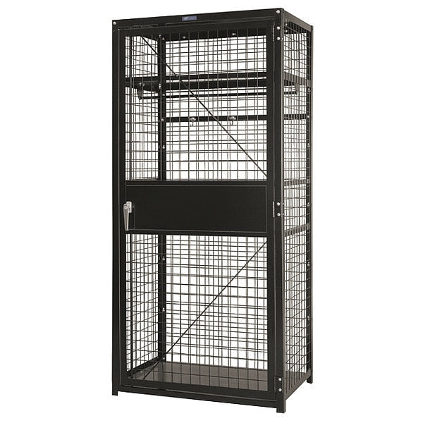 TA-50 Military Locker 42"X 24"X78",  3-Pt Lock,  Welded Wire Mesh,  Black