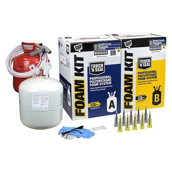 Air Sealing Spray Foam Sealant Kit,  85.3 lb,  Two Cylinders,  Beige,  2 Component