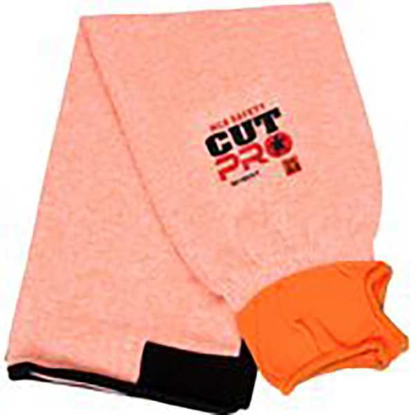 Cut-Resistant Sleeve with Thumbhole,  Cut Level A4,  Aramid Material,  18 in L,  Orange,  Universal Size