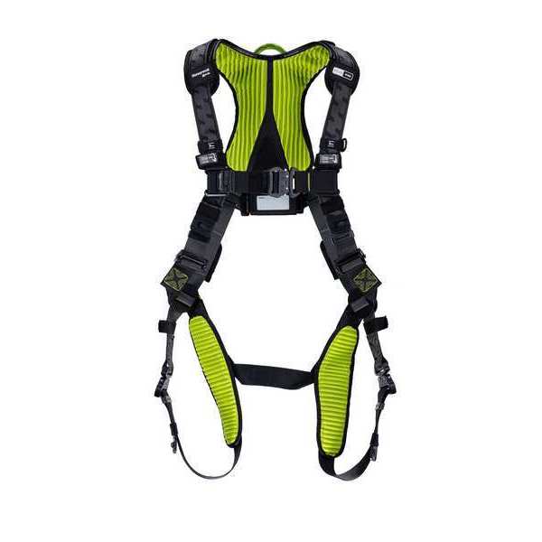 Fall Protection Harness,  Racing Style,  Universal,  Polyester,  Black/Green