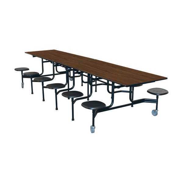 Mobile Stool Table, 12 Seats, Rectangle