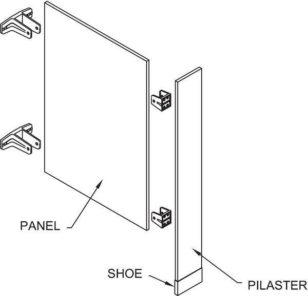 Partition, Urinal Screen, Phenolic, Dve Gry