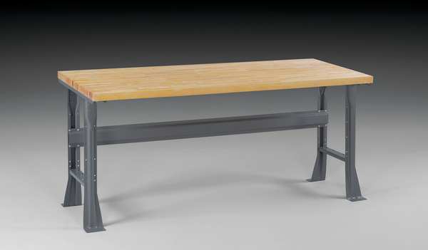 Work Bench with Butcher Block Top and Flared Legs,  Butcher Block,  60" W,  33-3/4" Height,  3800 lb.