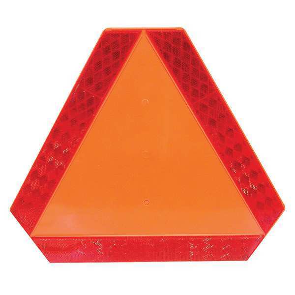 Reflector,  Triangle,  Slow Moving Vehicle,  High Impact ABS Material,  14 in L x 16 in W,  Orange/Red
