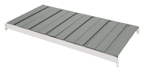 Decking,  Ribbed Steel,  60 in W,  48 in D,  Gray,  Powder Coated Finish,  Gauge: 20