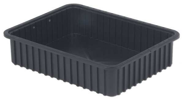 Divider Box,  Black,  Polyethylene,  22 3/8 in L,  17 1/2 in W,  5 in H,  0.79 cu ft Volume Capacity