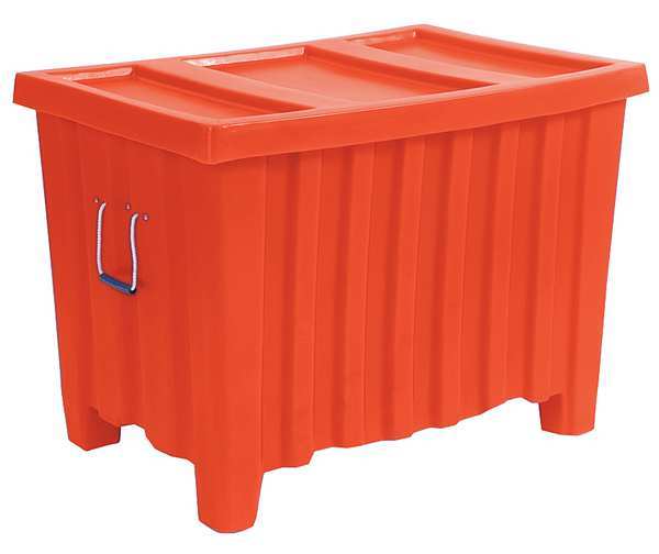 Orange Ribbed Wall Container,  Plastic,  14 cu ft Volume Capacity