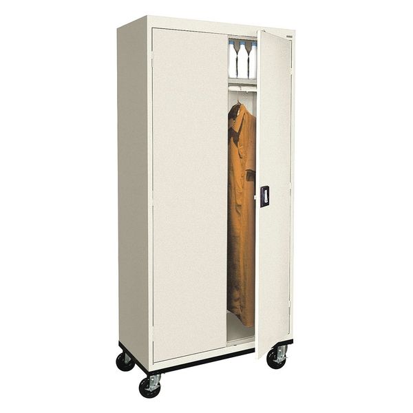 Solid Door Storage Cabinet,  46 in W,  72 in H,  24 in D,  Putty