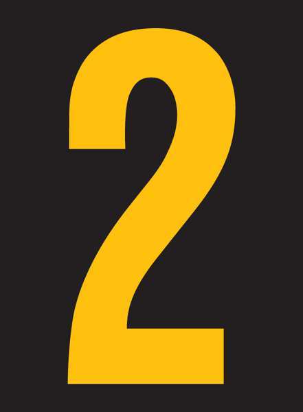 Reflective Number Label, 2, 2-1/2in H, PK25
