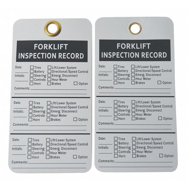 Inspection Tag, Forklift, 5x3, PK25