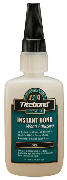 TITEBOND Instant Adhesive,  Gel,  2 oz,  Clear