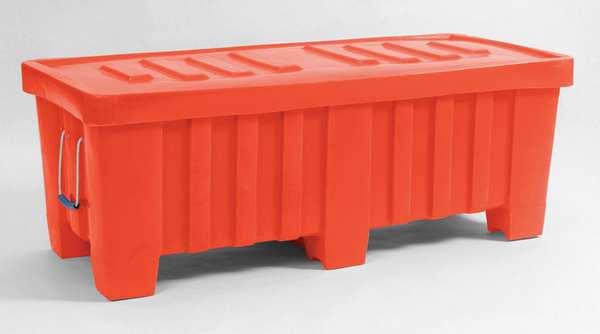 Orange Bulk Container,  Plastic,  7 cu ft Volume Capacity